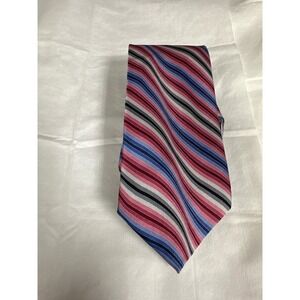 Damante Striped Necktie‎ Pink Blue Gray Black Menswear Formal Event